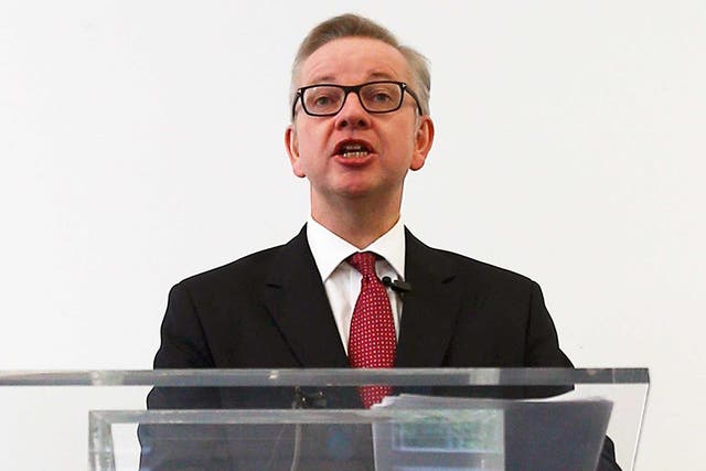 Michael Gove delivers his speech after announcing his bid to become Conservative Party leader