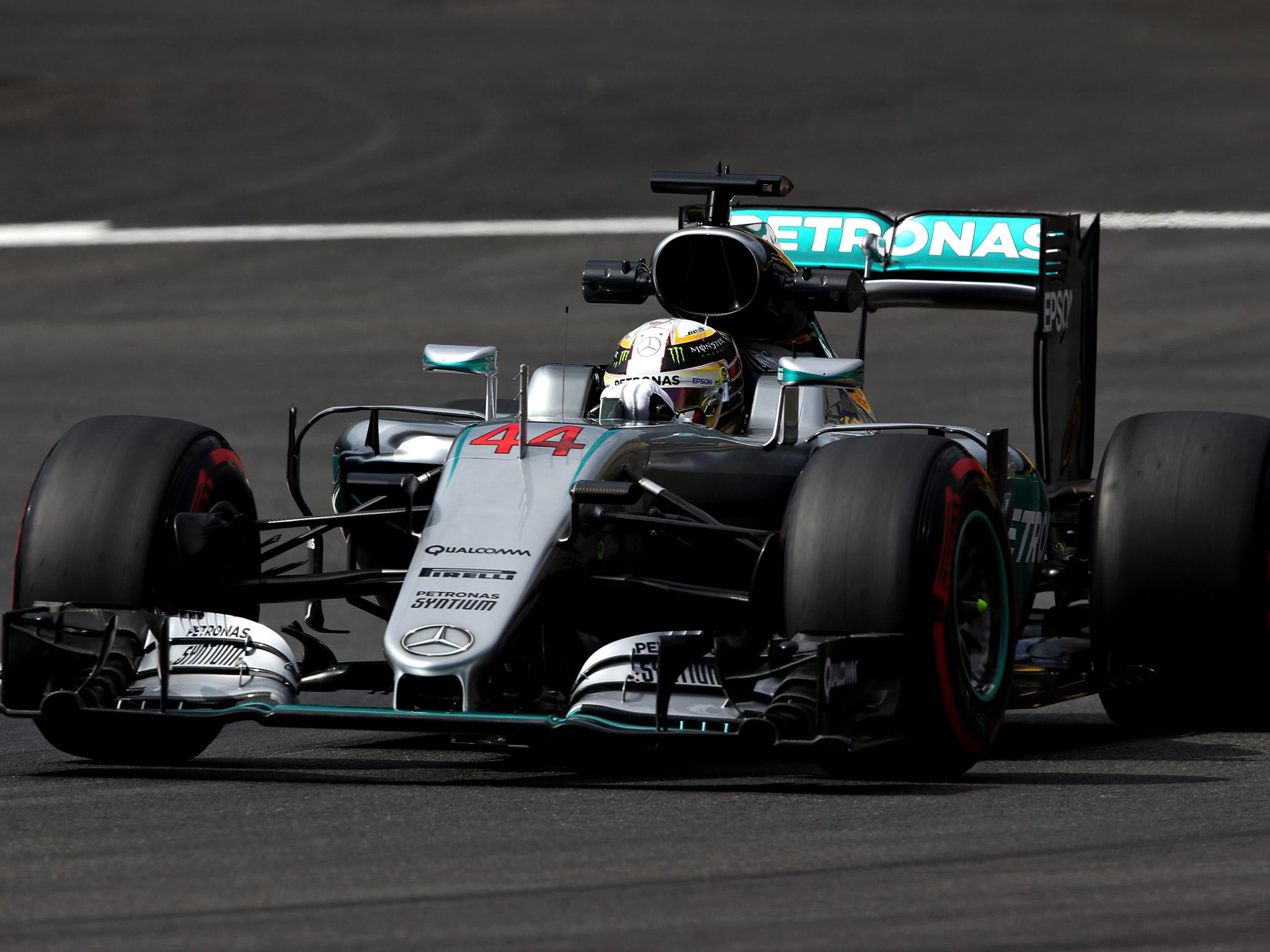 &#13;
Hamilton's Mercedes on the track at Spielberg &#13;