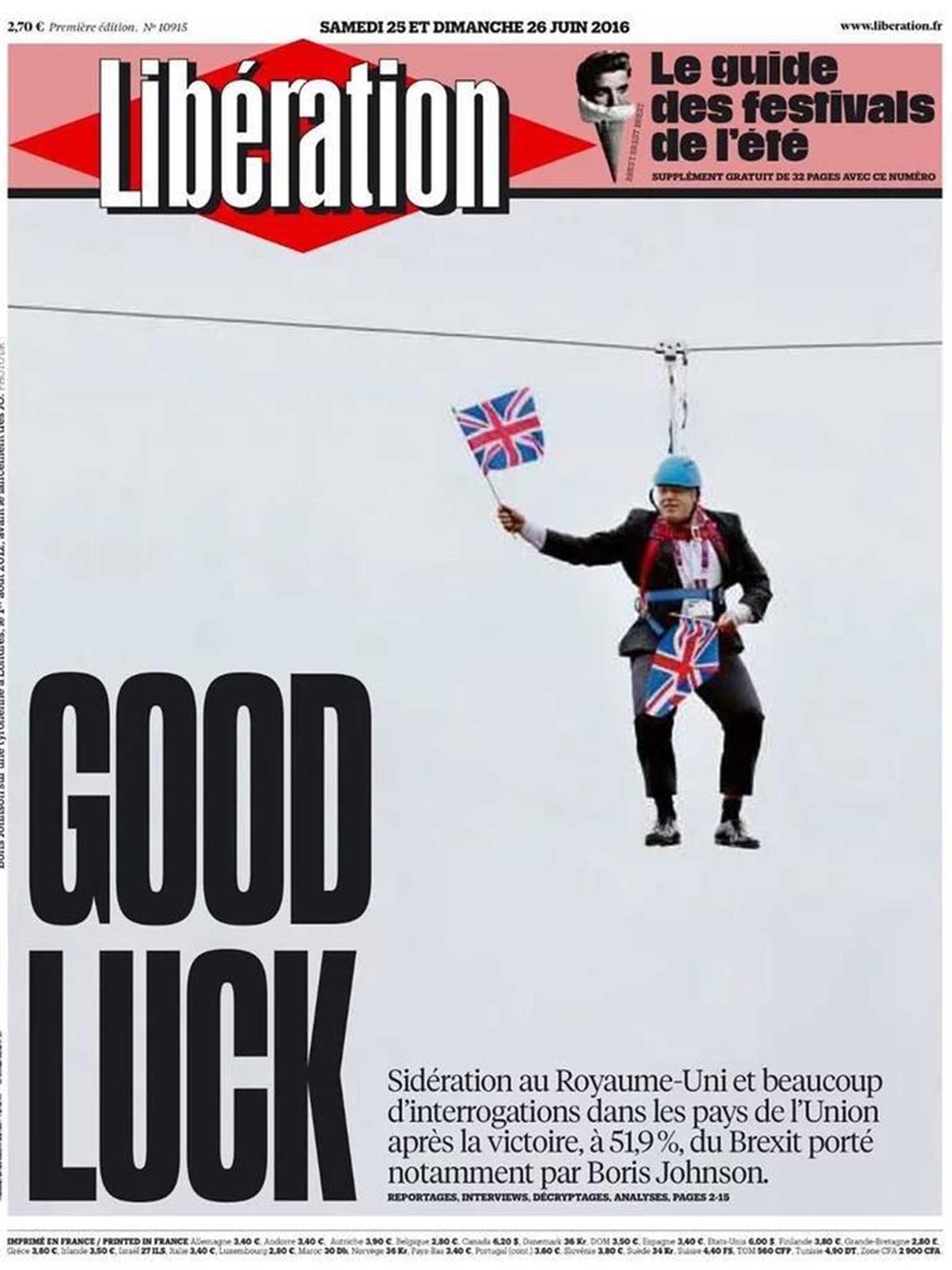 The front pages in France have made their feelings on Brexit known