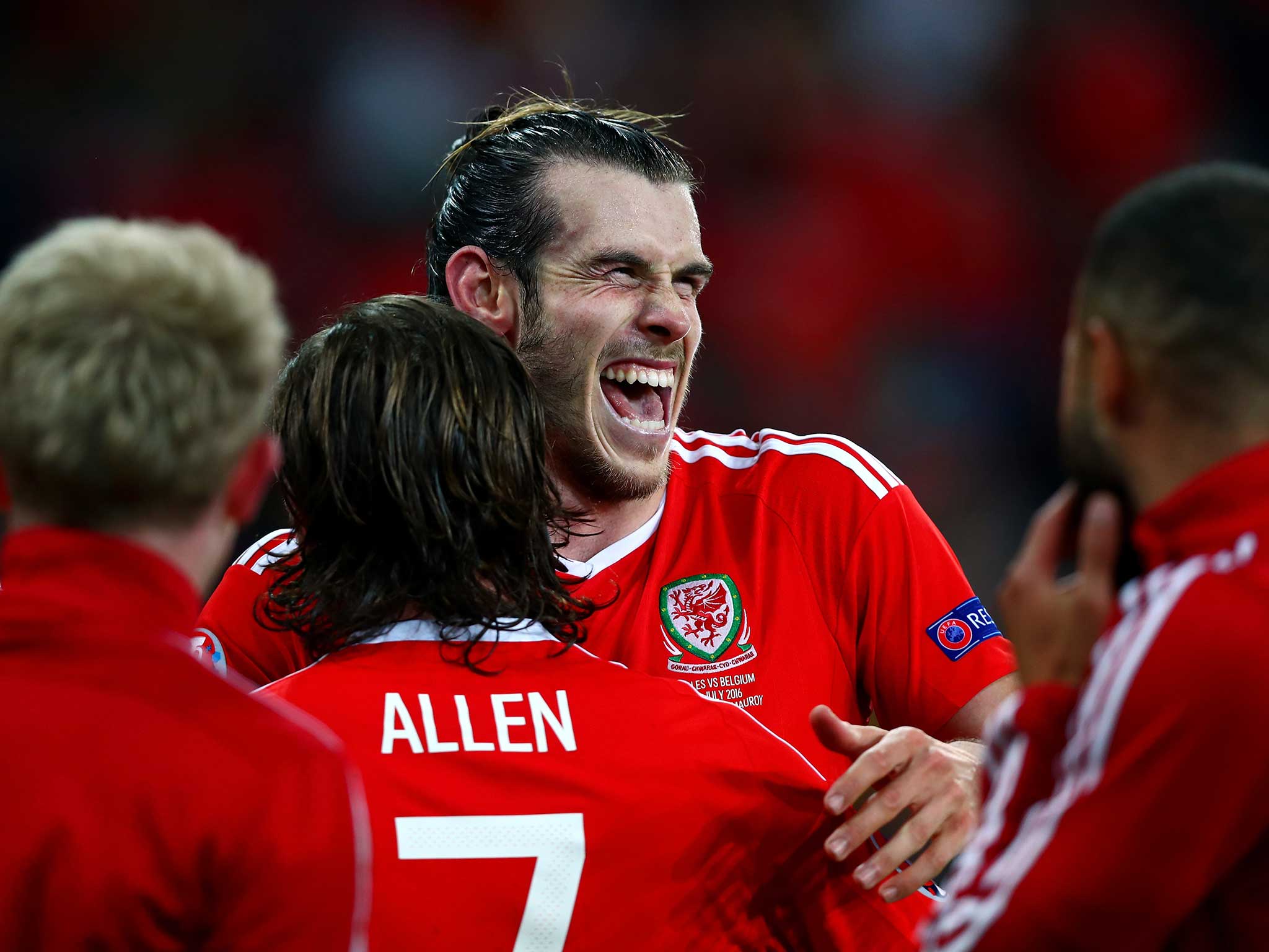 Gareth Bale enjoys his latest triumph as Wales reach the semi-finals of Euro 2016