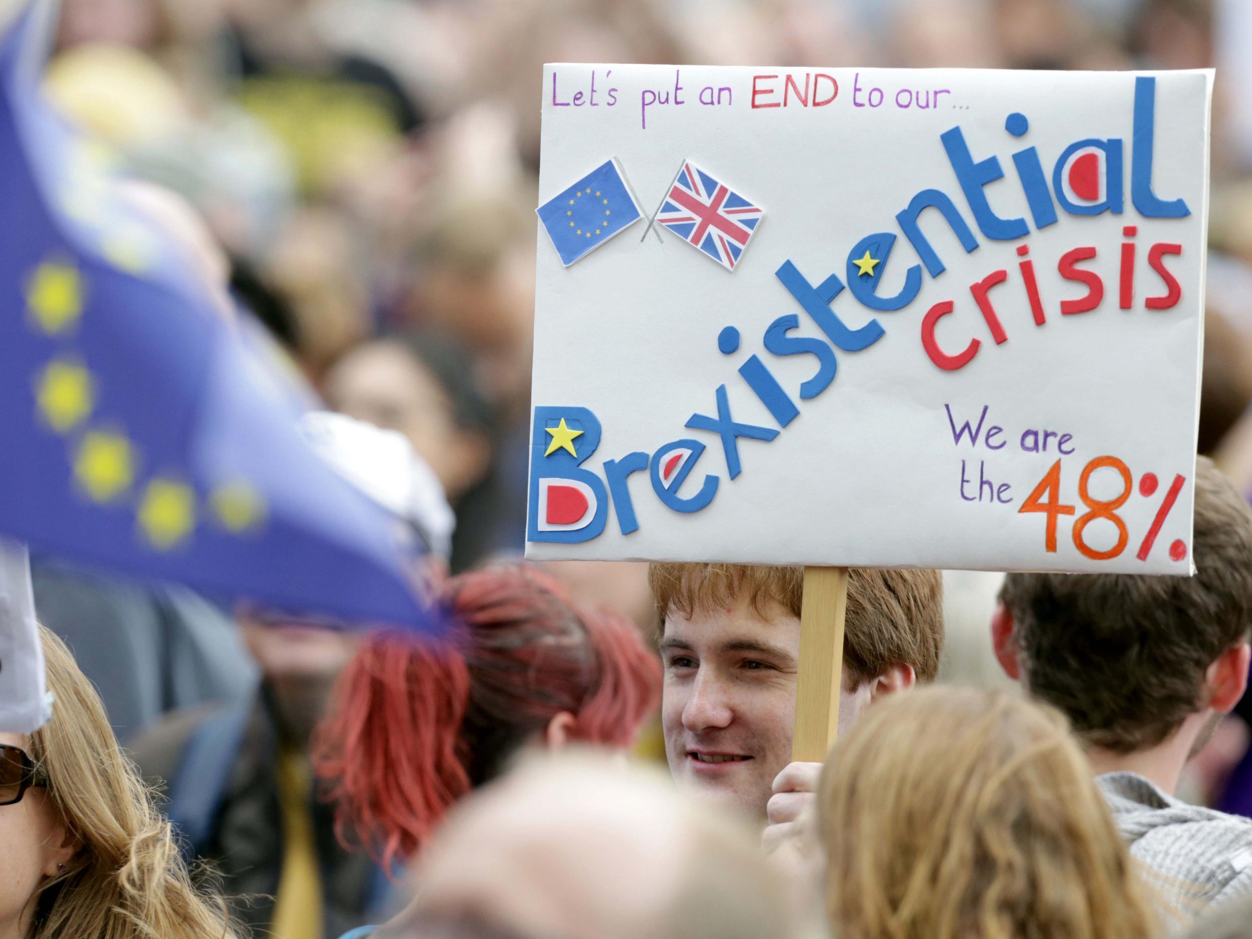 People took to the streets to protest after the Brexit vote (file photo)