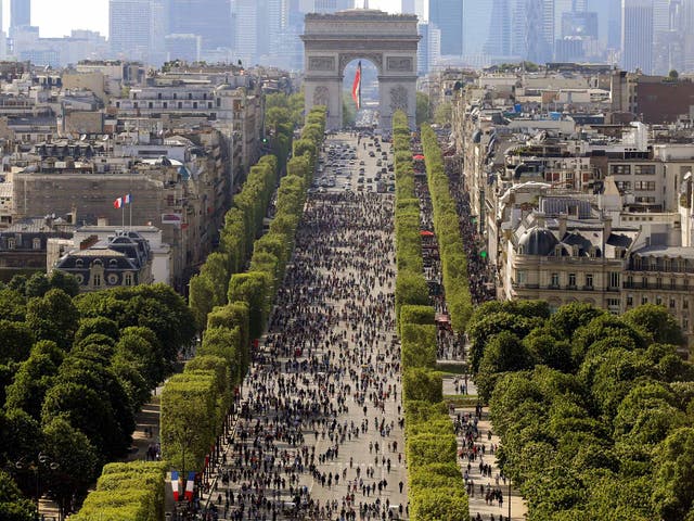 Paris introduced a monthly ban on cars along the Champs-Elysees earlier this year