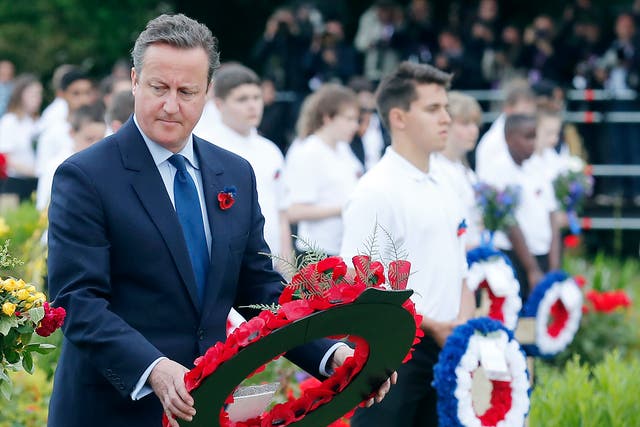David Cameron attends Somme commemorations in Thiepval, northern France last week