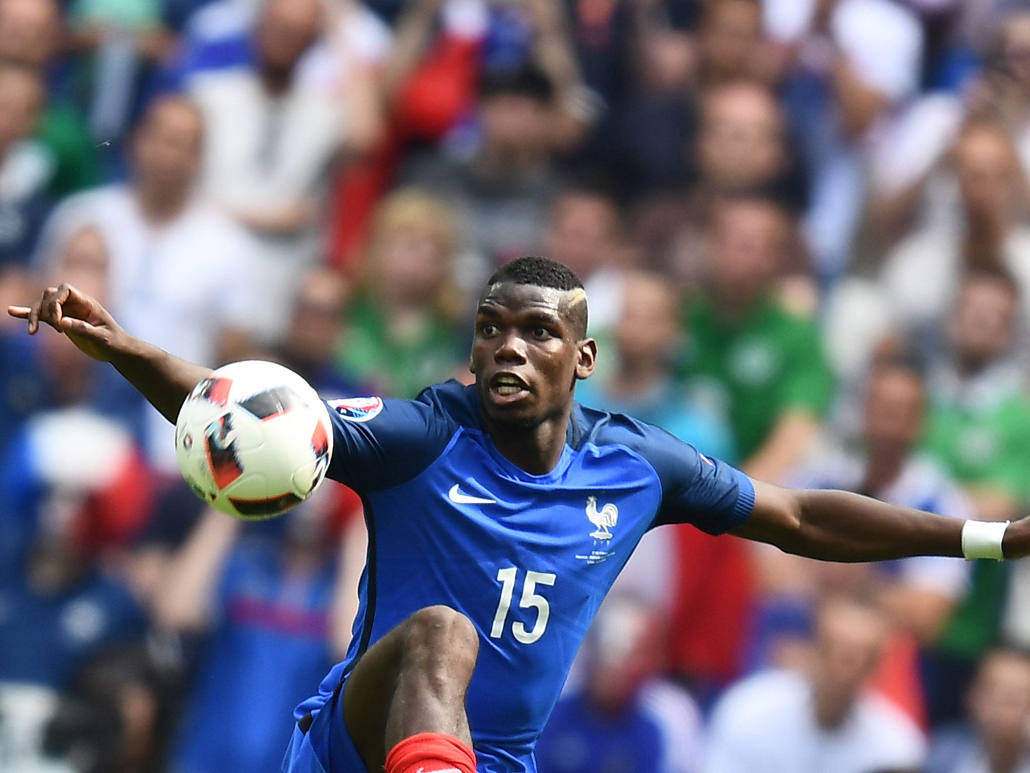 Paul Pogba in action for France at Euro 2016