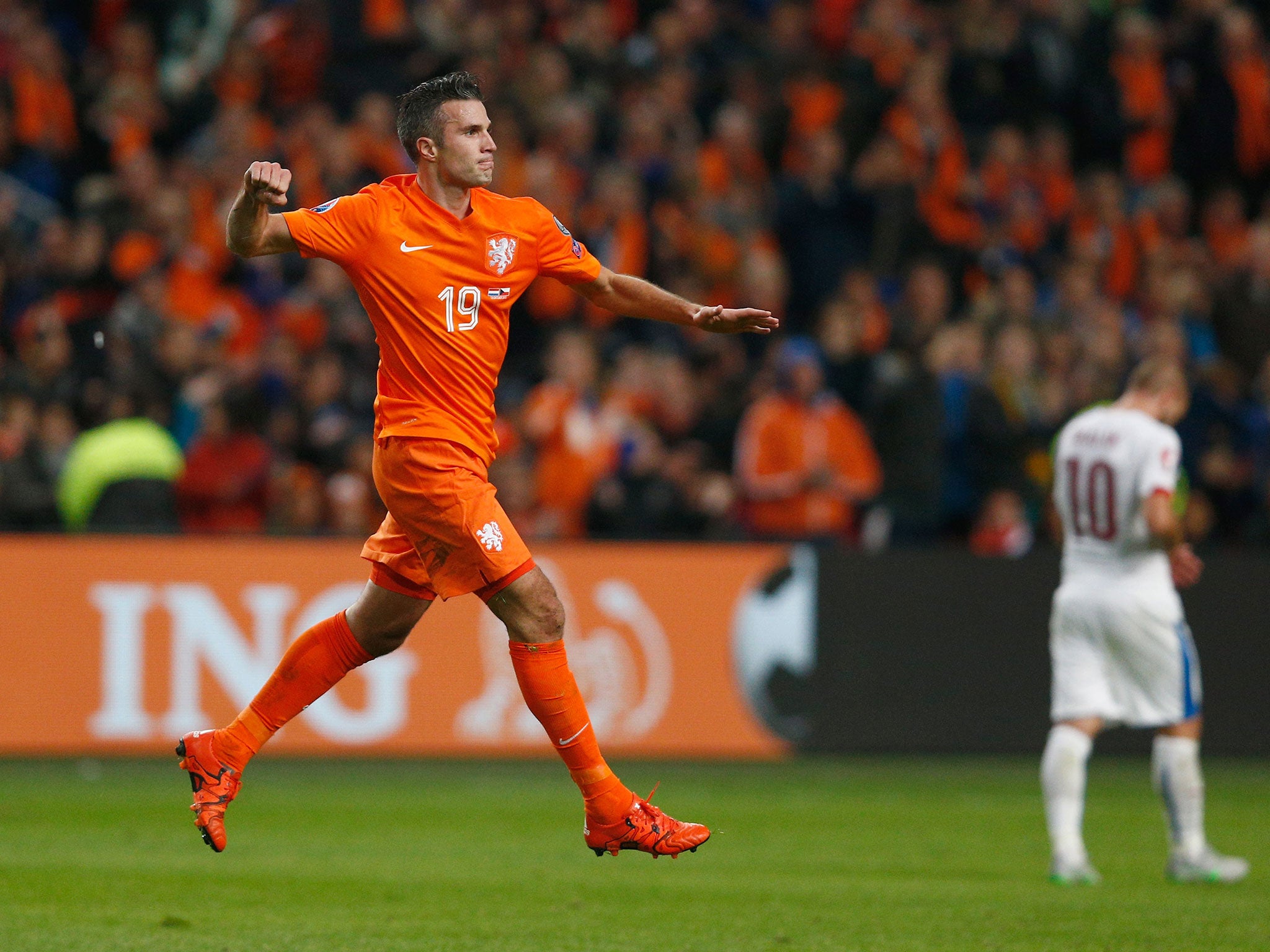 Robin van Persie in action for Holland