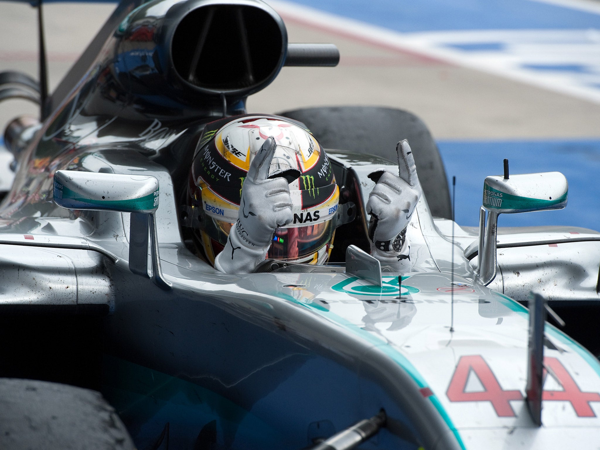 Lewis Hamilton celebrates his Austrian Grand Prix victory