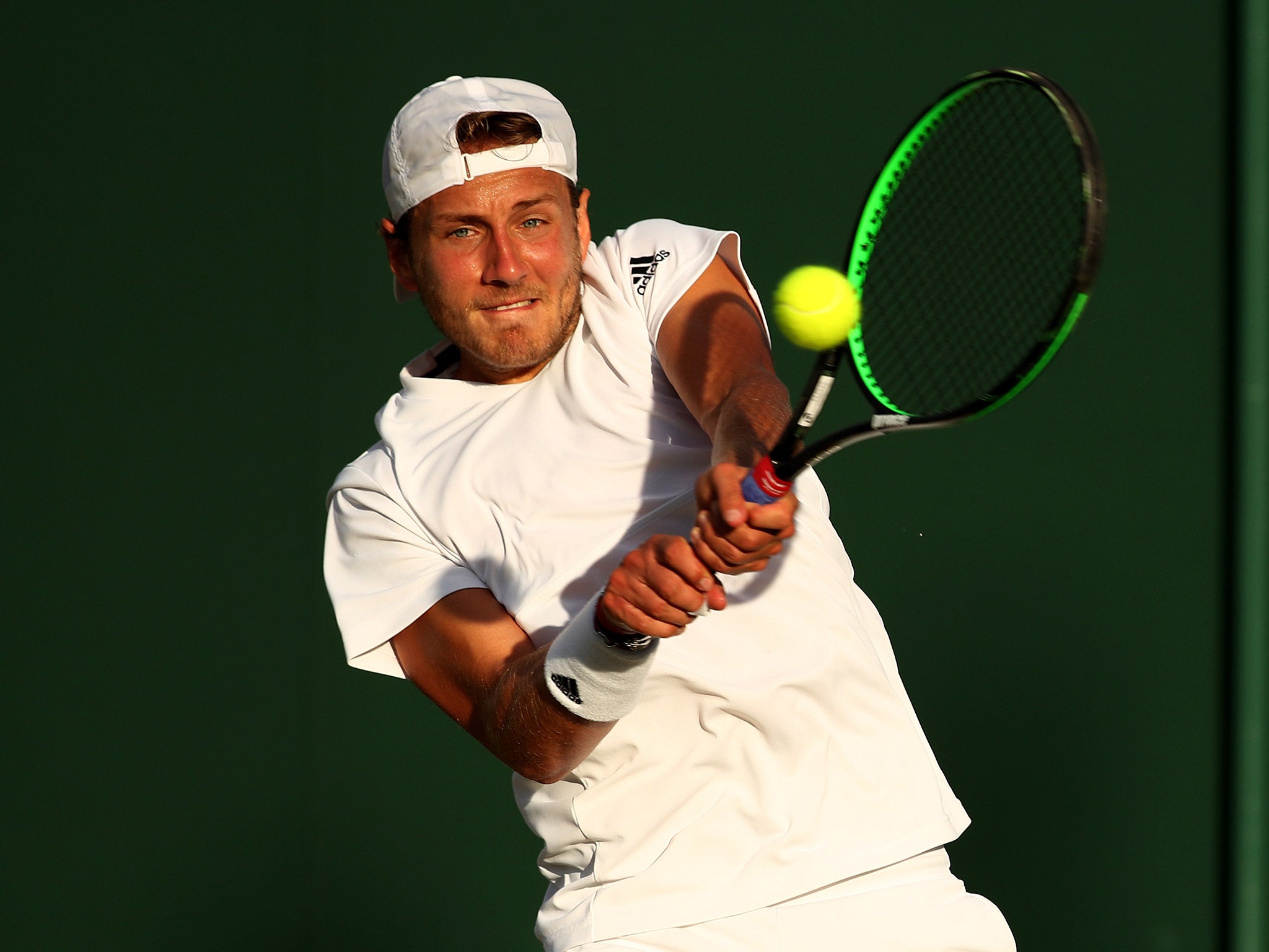 Lucas Pouille reached the fourth round at Wimbledon by beating Juan Martin Del Potro