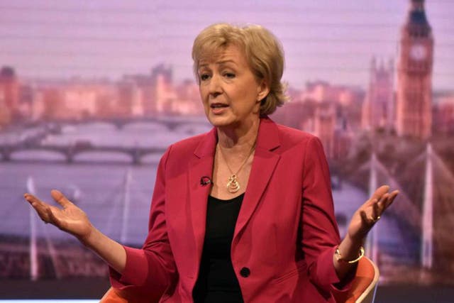 Energy Andrea Leadsom being interviewed on the Andrew Marr show