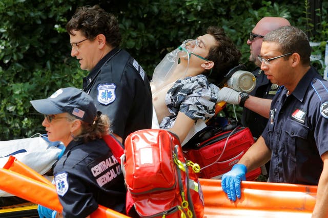 The man is transported from the Central Park scene to a nearby hospital with injuries that authorities described as a "possible amputation"