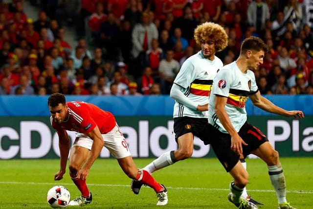Hal Robson-Kanu scored the second goal that put Wales ahead against Belgium