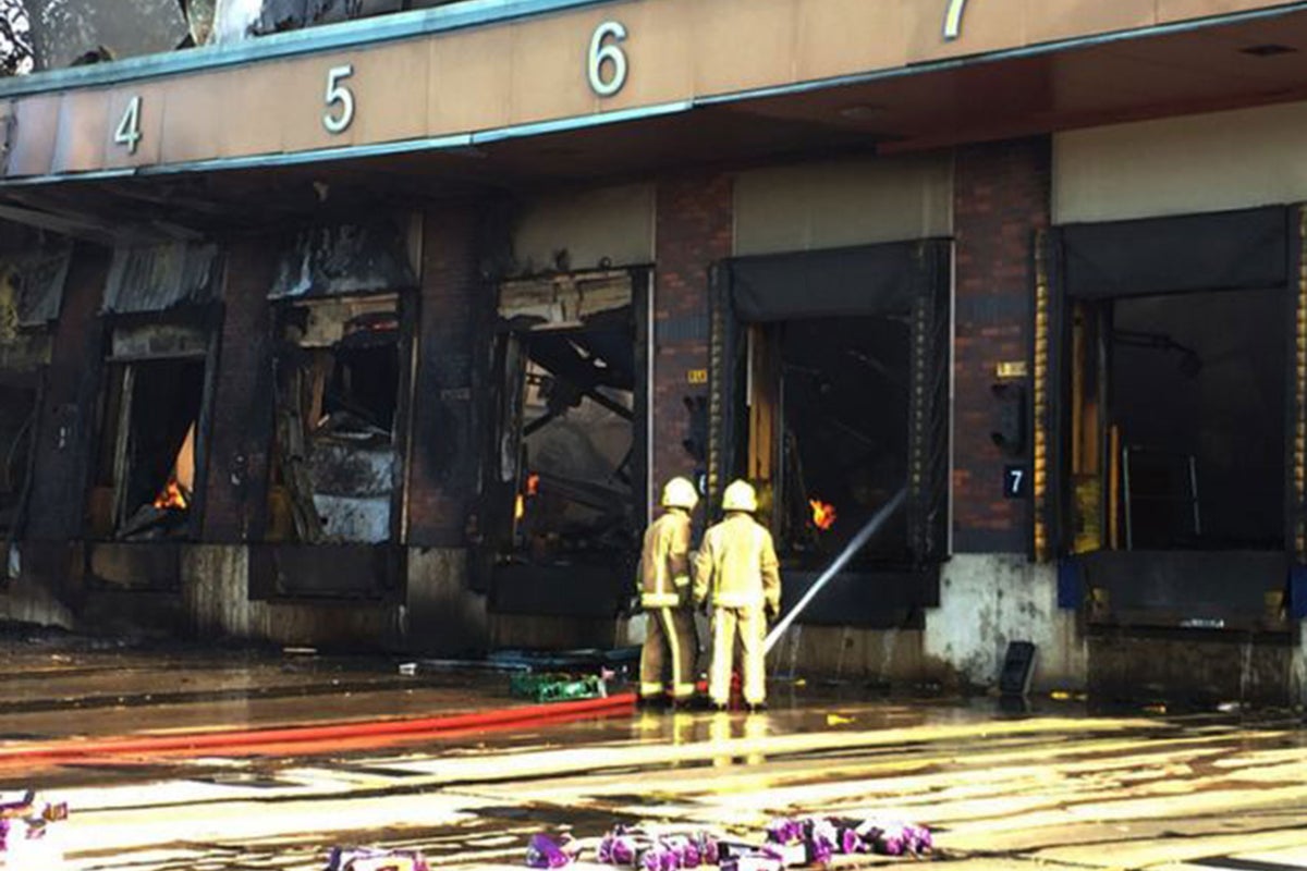 Burnt rolls fly through air as blaze tears through Morrisons bakery ...