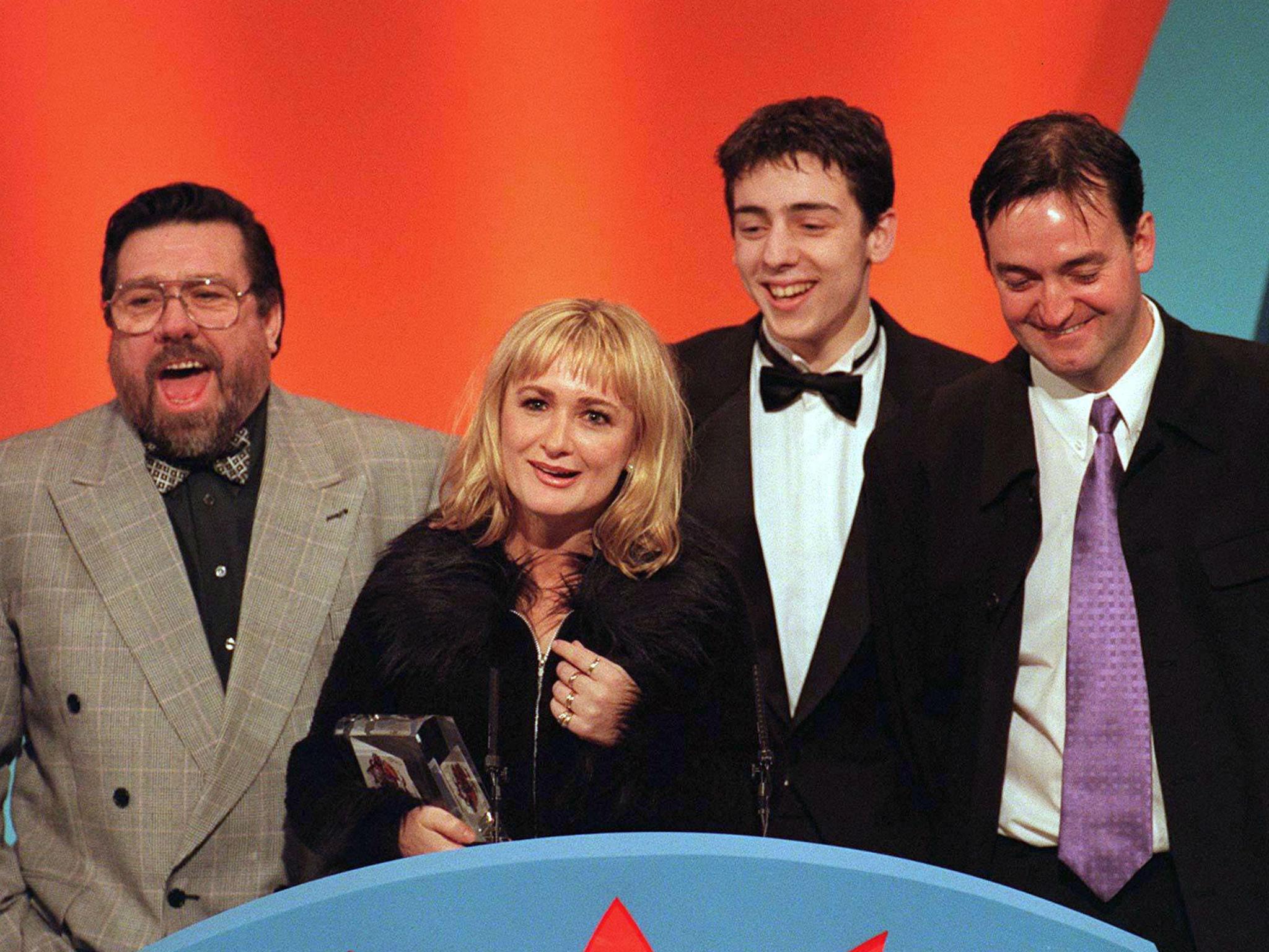 Ricky Tomlinson, Caroline Aherne, Ralf Little and Craig Cash at the British Comedy Awards in 1998