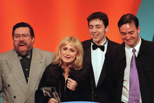 Ricky Tomlinson, Caroline Aherne, Ralf Little and Craig Cash at the British Comedy Awards in 1998