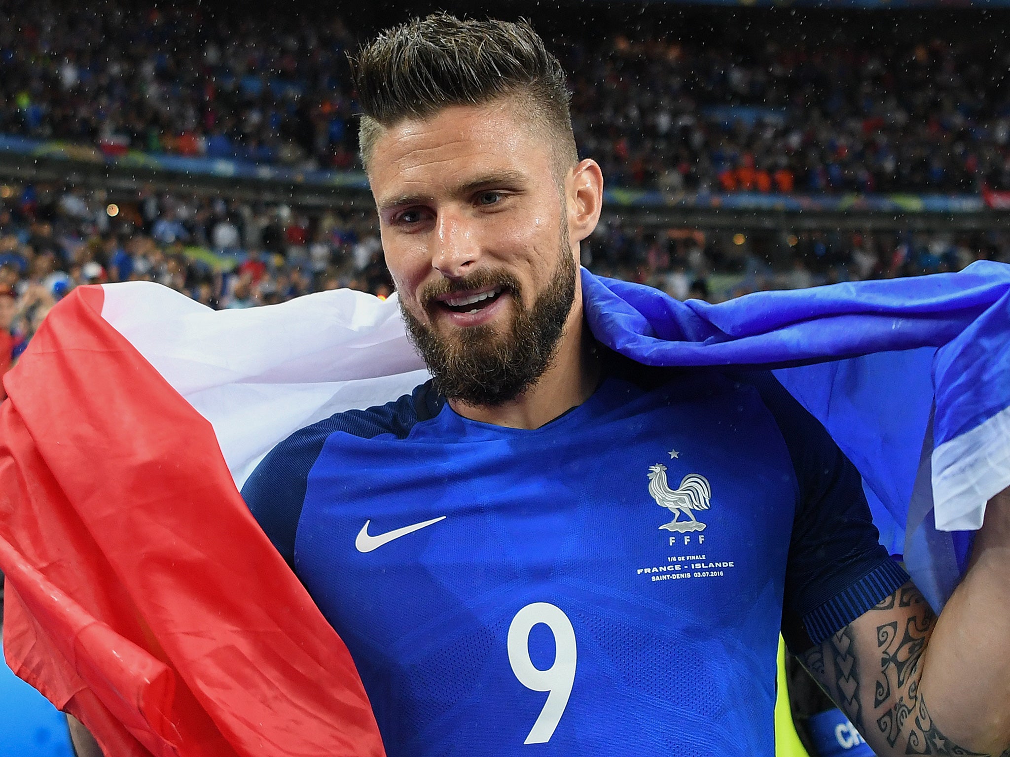 Giroud celebrates France's progression to the semi-finals