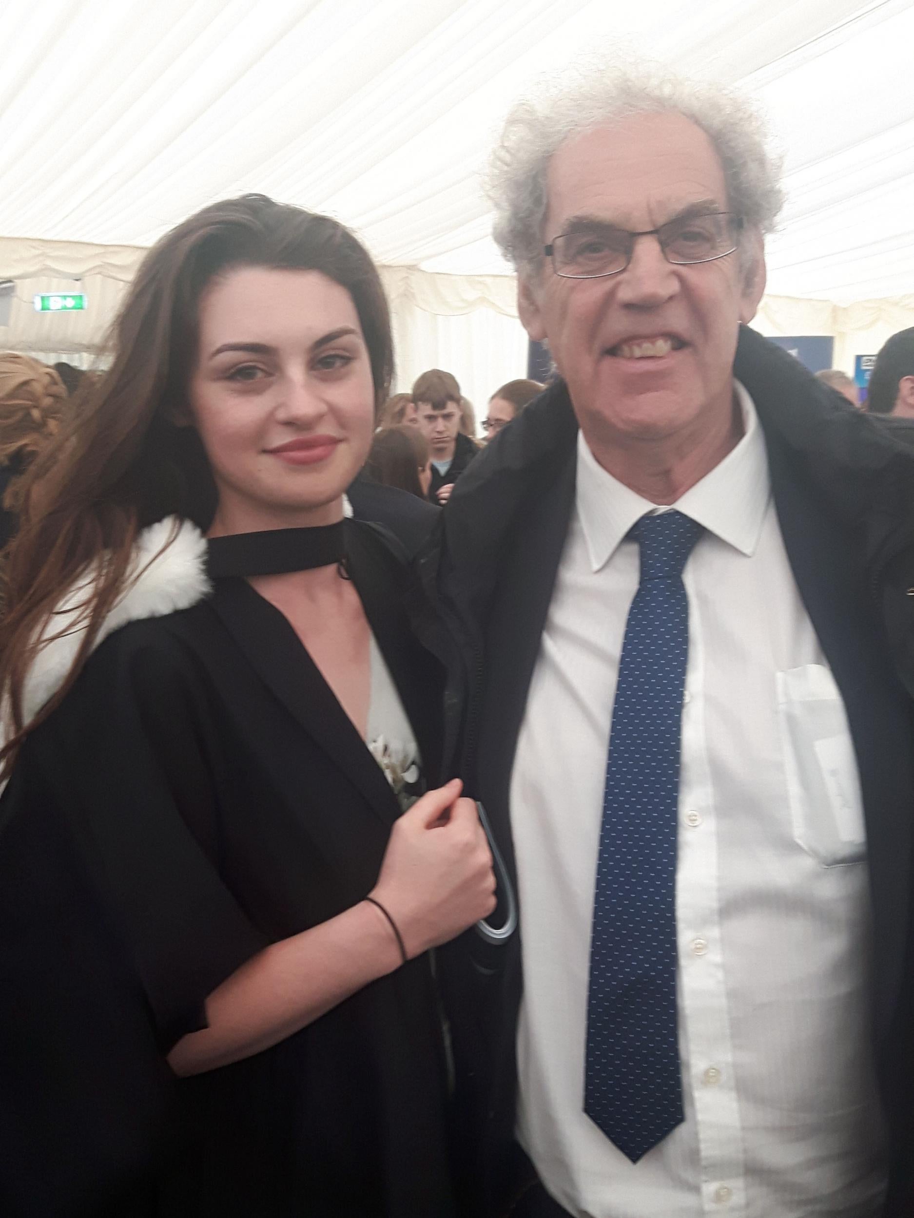 John Lichfield attending his daughter's graduation ceremony
