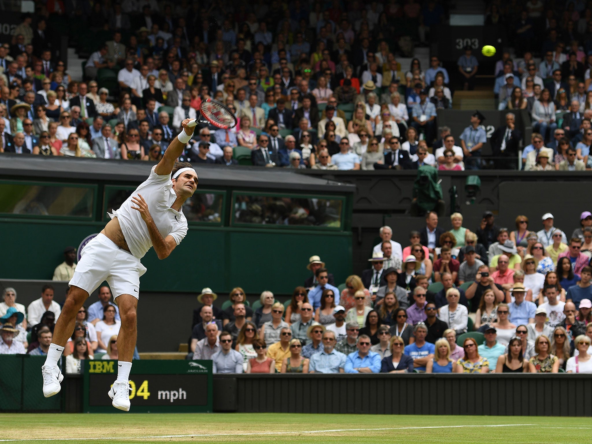 Roger Federer serves on his way to victory this week