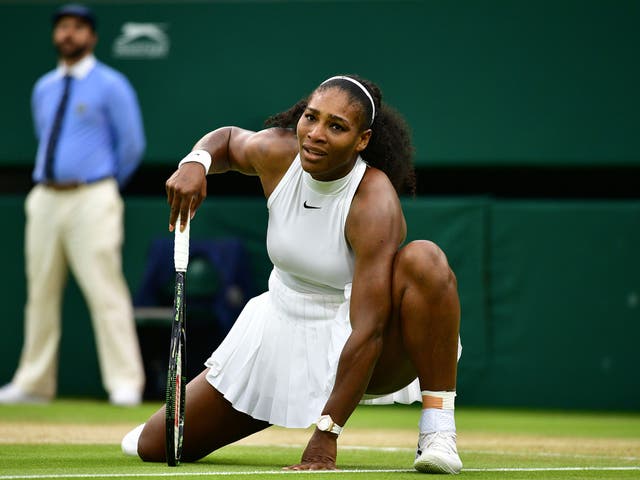 Williams was concerned by the slipperiness underfoot on Centre Court