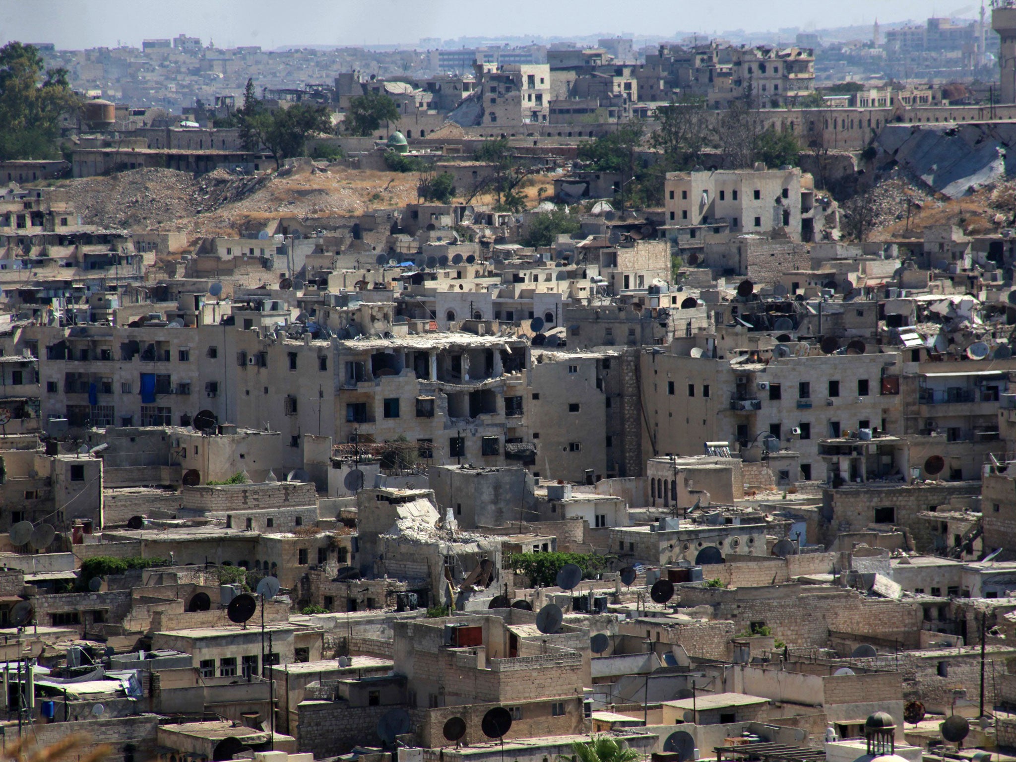 A view from the Unesco-listed citadel of Aleppo