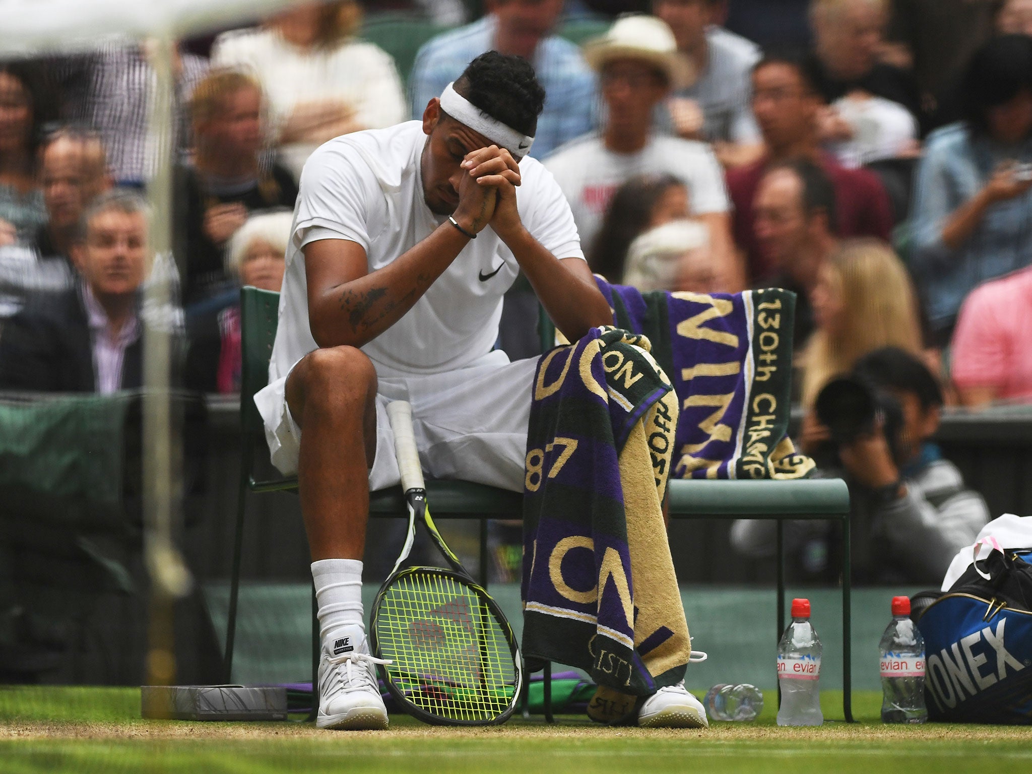 Nick Kyrgios is lost for answers during his defeat to Andy Murray