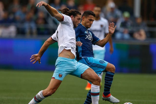 Andy Carrolll started for West Ham in the 3-0 loss to Seattle Sounders