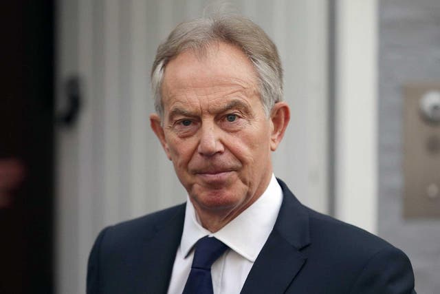 Tony Blair leaves his home in London