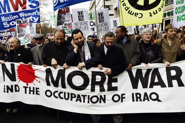 One of the many protests against the Iraq War, to which 'The Independent' gave a robust intellectual grounding