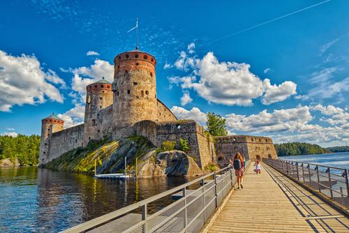 Bridge to Olavinlinna castle located in Savonlinna