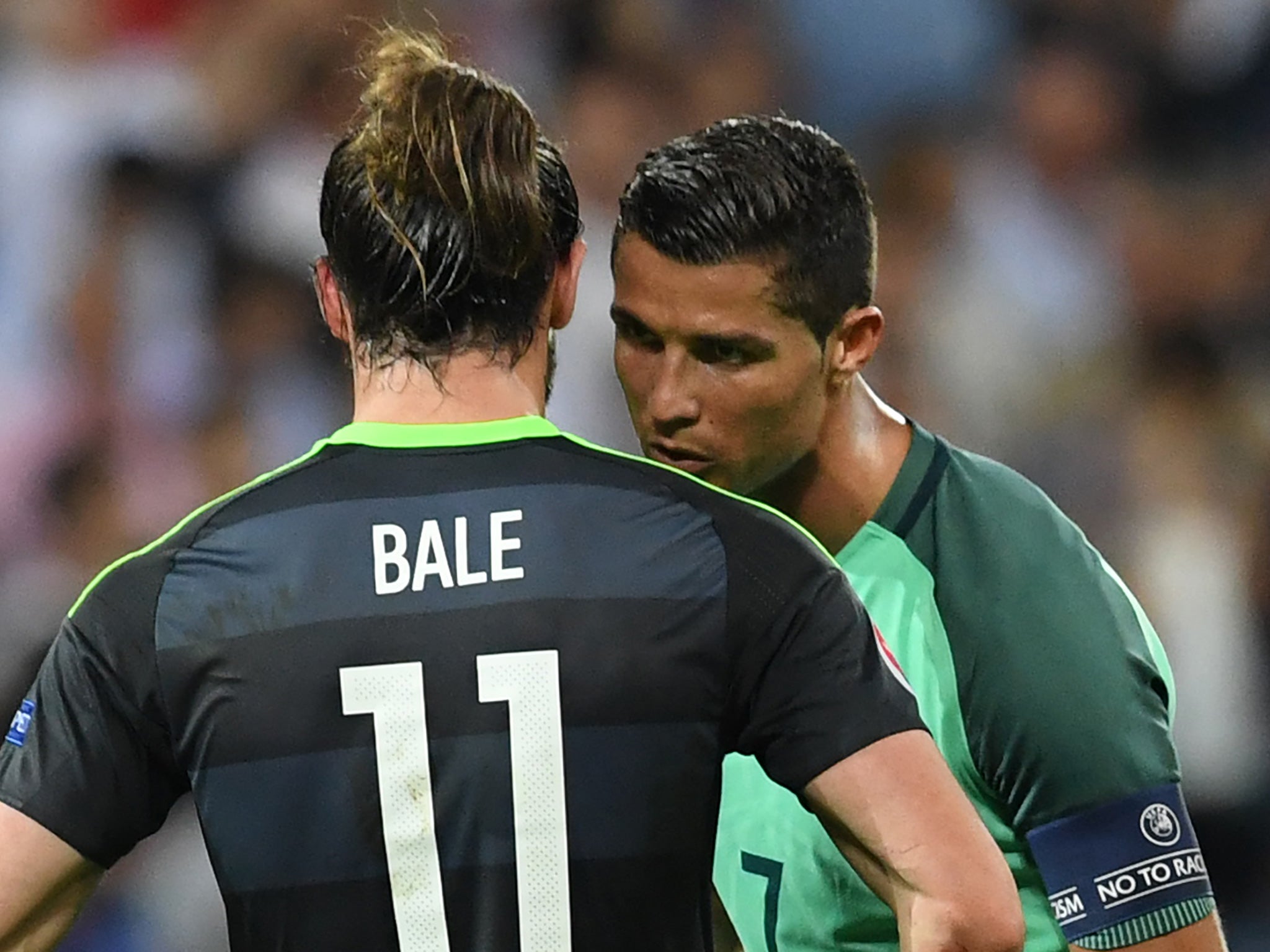 Ronaldo and Bale shared a quiet word after the final whistle