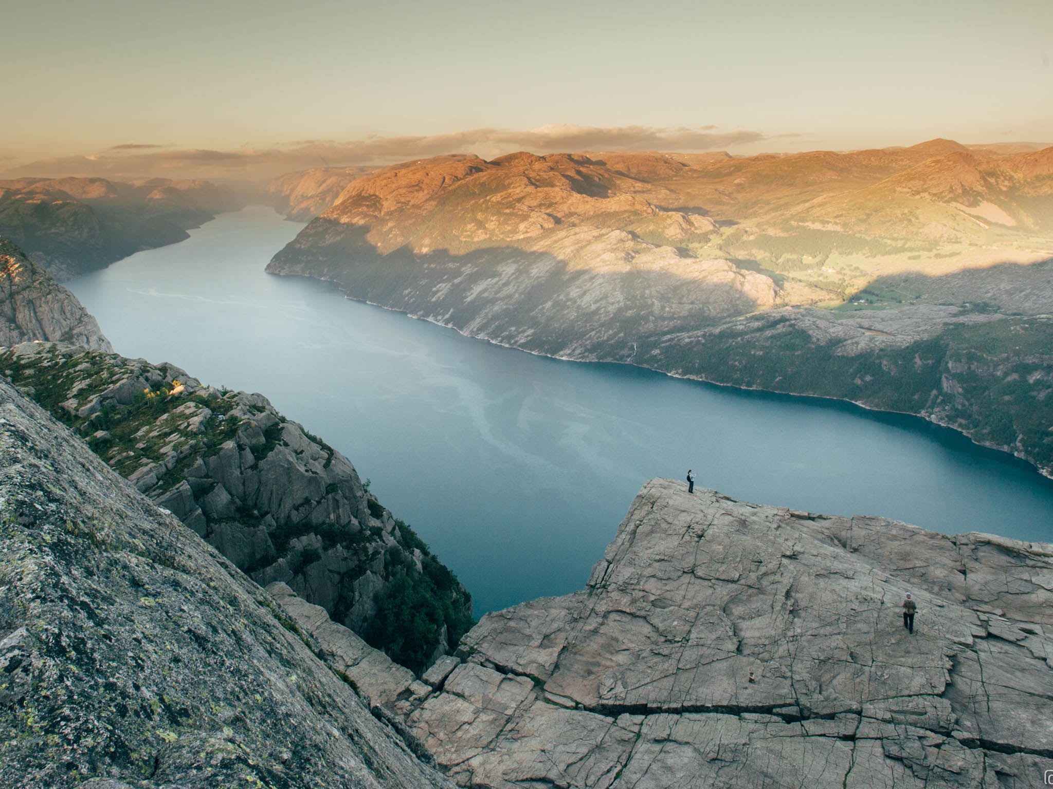 George is convinced sheep pick the best spots to graze. He followed a wooly friend almost the whole way to this point, high above Preikestolen
