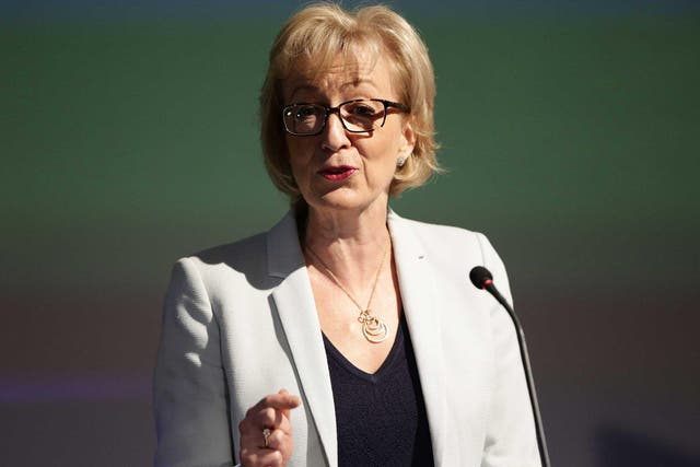 Conservative leadership contender Andrea Leadsom gives a speech on the economy at Millbank Tower