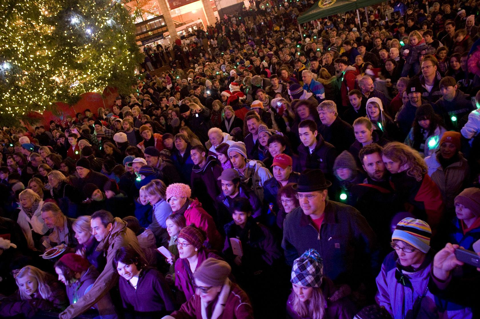 Crowds at the Portland event Mohamud was convicted of trying to bomb