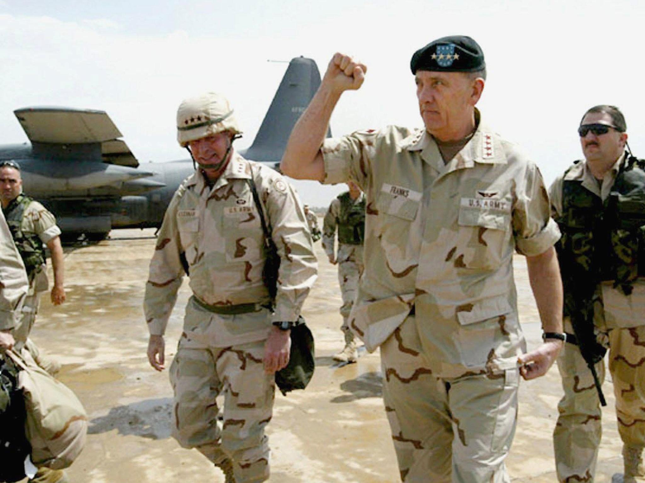 April 2003: General Tommy Franks at the newly named 'Baghdad International Airport'