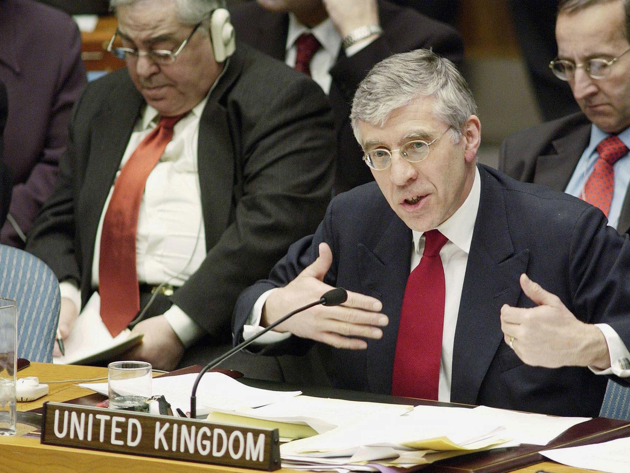 February 2003: Jack Straw at the UN Security Council