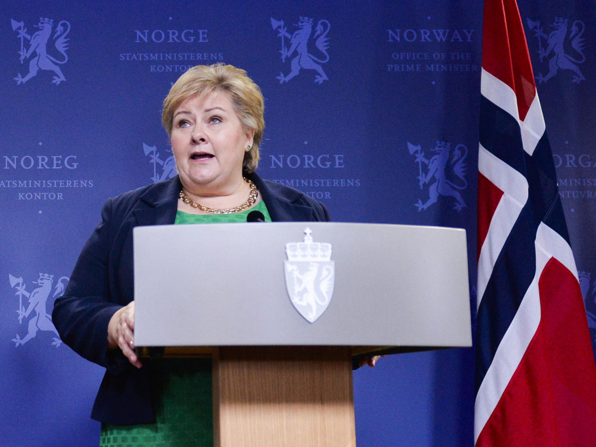 Norway's Prime Minister Erna Solberg