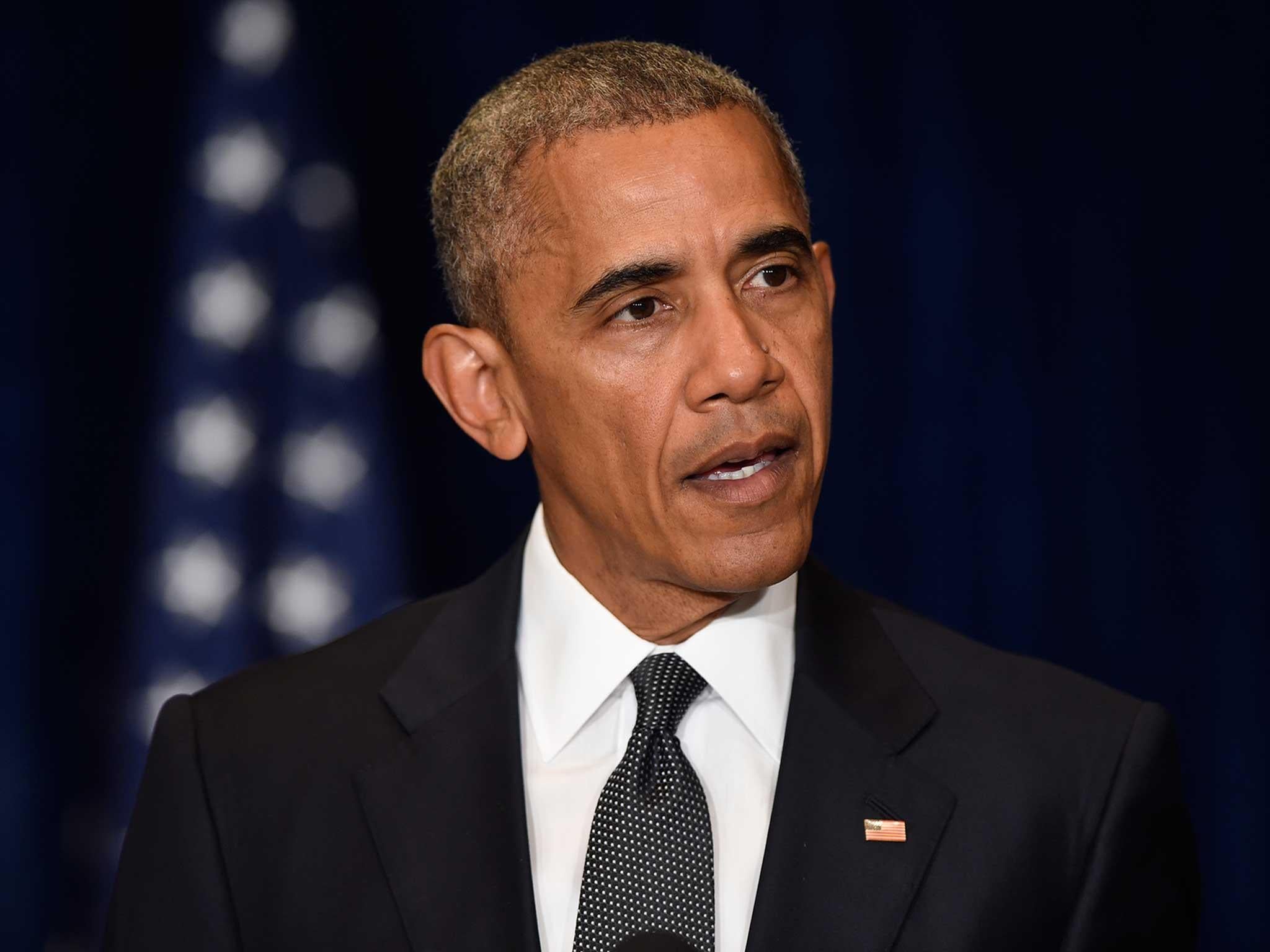 President Barack Obama addresses the overnight shootings of police officers