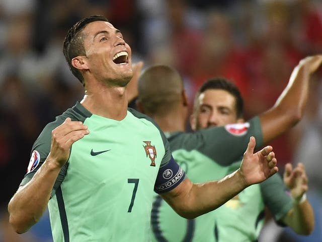 Ronaldo celebrates his side's progression to the final