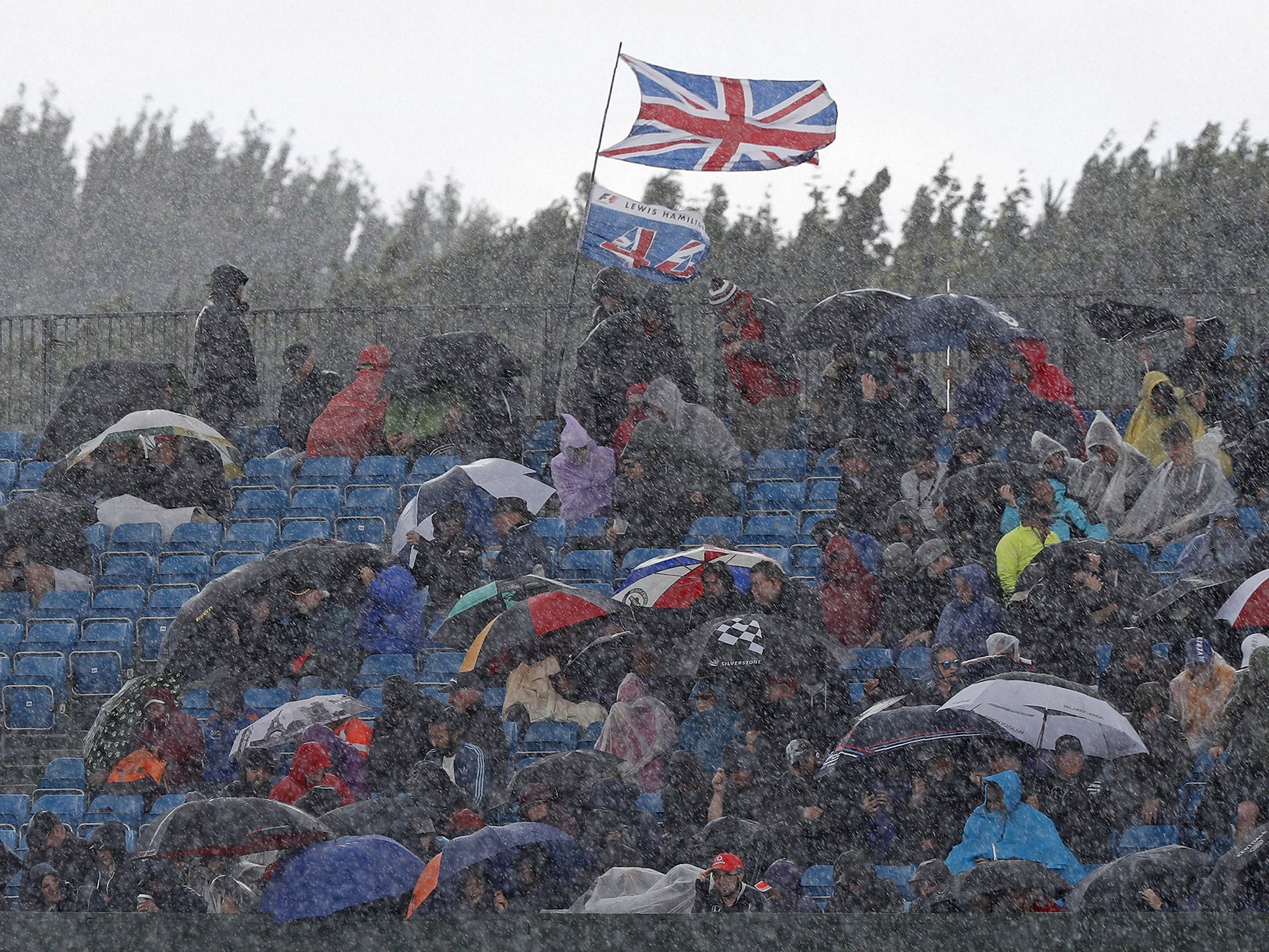 The heavens opened 20 minutes before the race was due to start