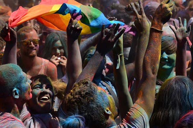 LGBT people celebrate gay pride in Barcelona
