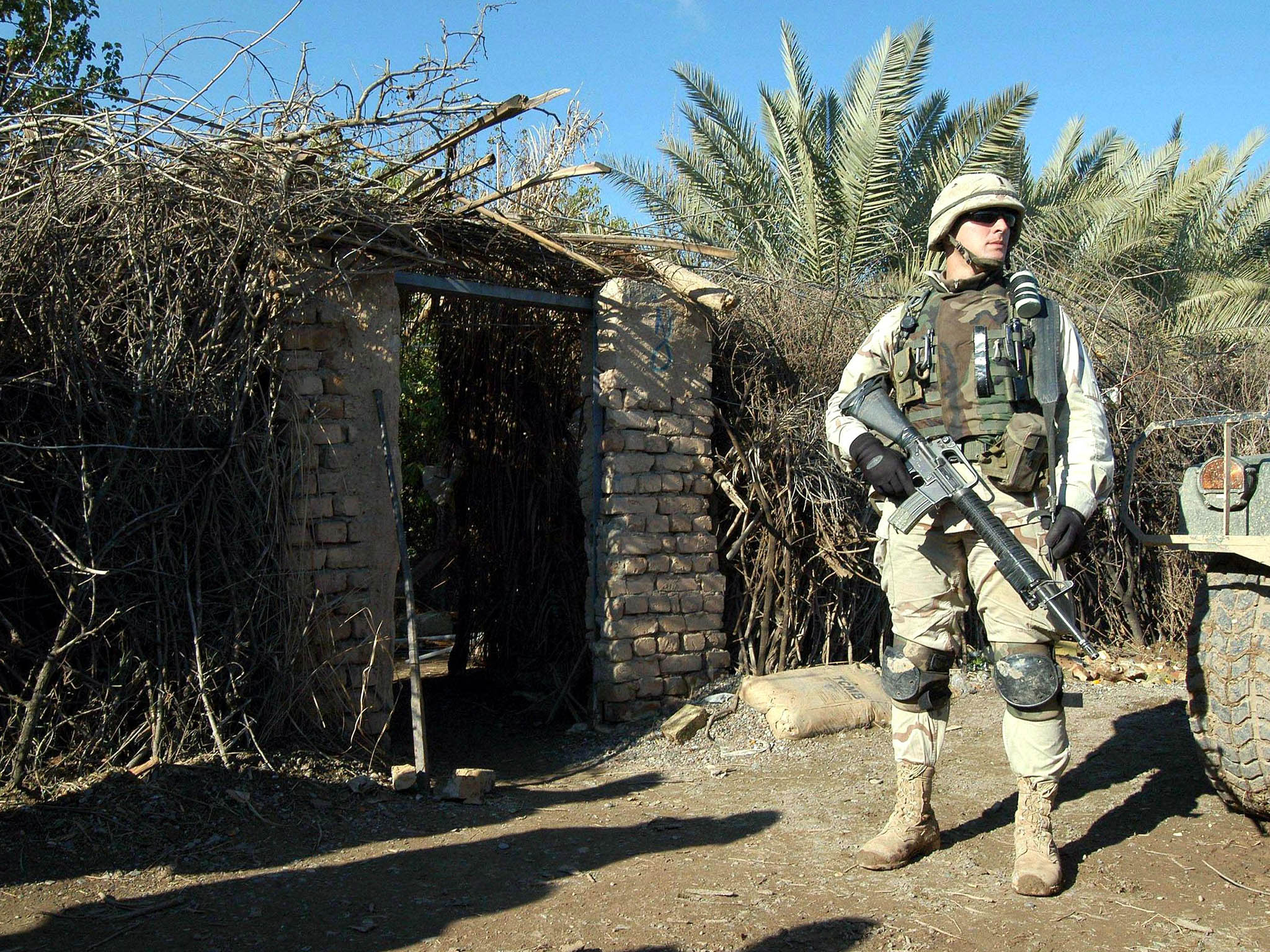 The gate of Sadaam Hussein's hideout in Tikrit, Iraq, 2003