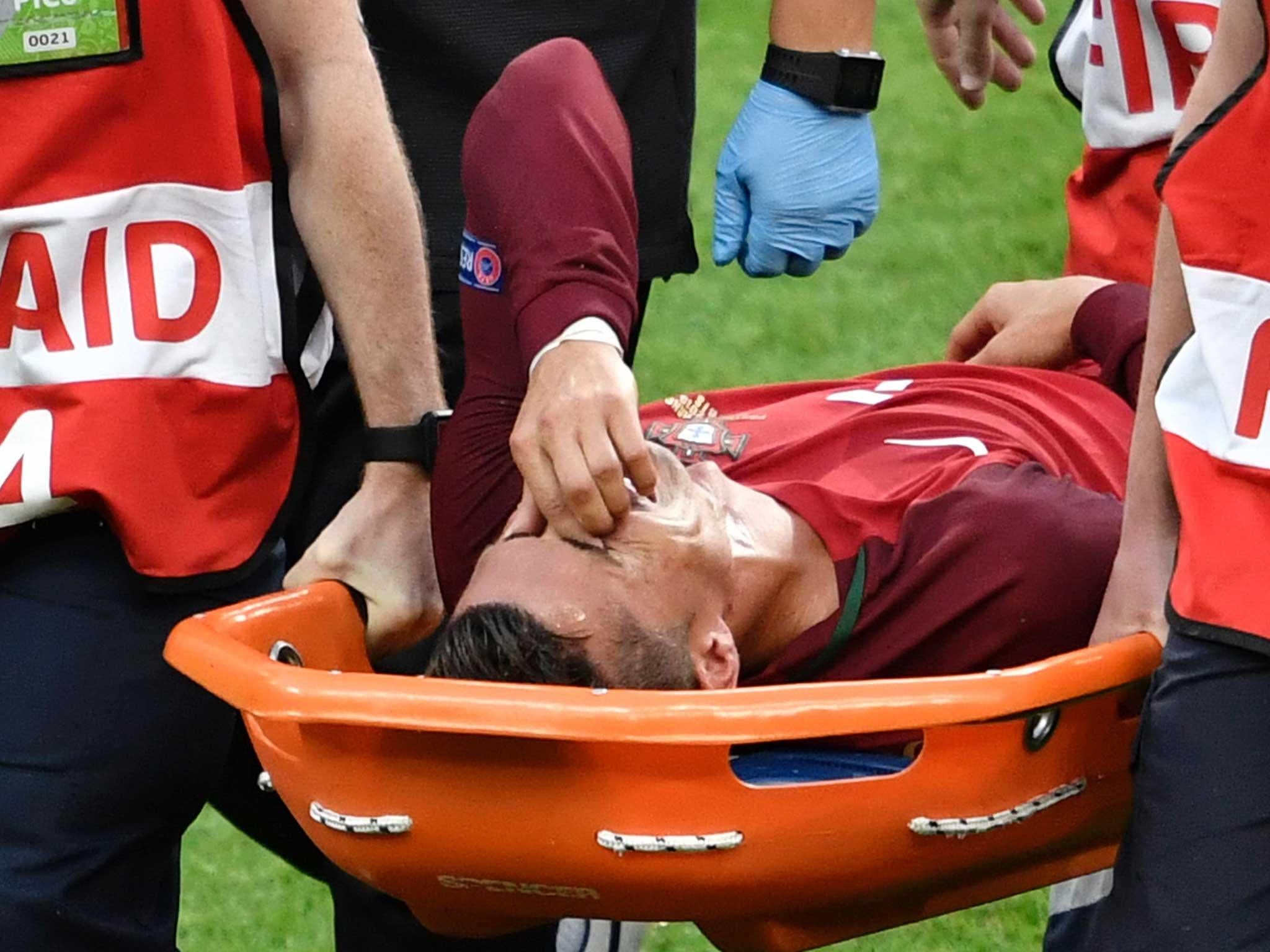 Ronaldo is missing through injury after being carried off in the Euro 2016 final (Getty)