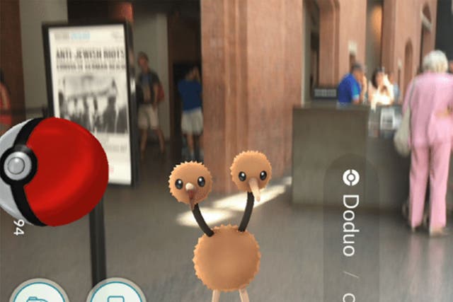 A Doduo found in the Holocaust Museum on Pokémon Go