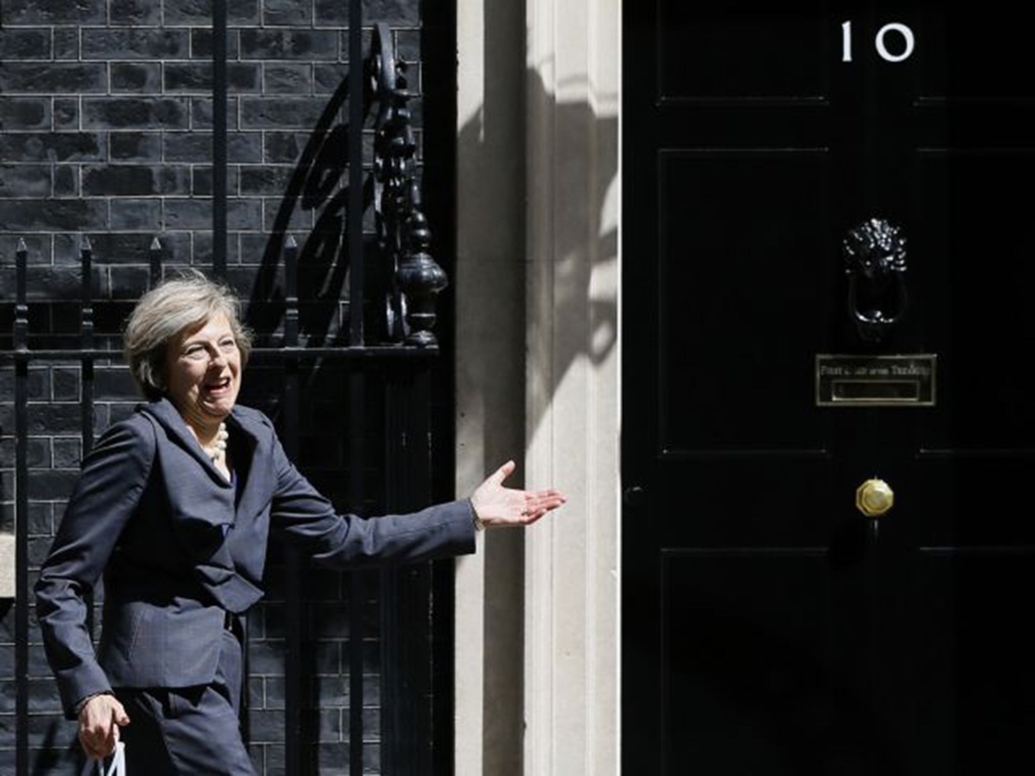 Theresa May attending a Cabinet meeting at Downing Street yesterday