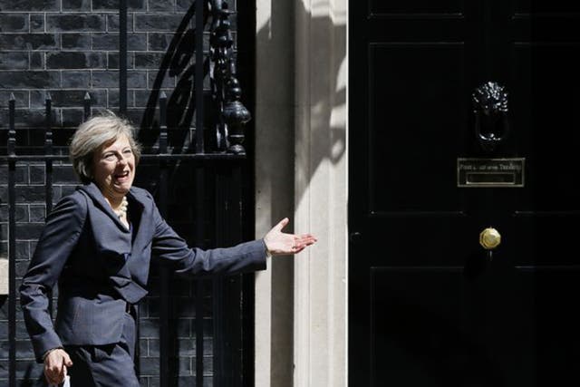 Theresa May attending a Cabinet meeting at Downing Street yesterday