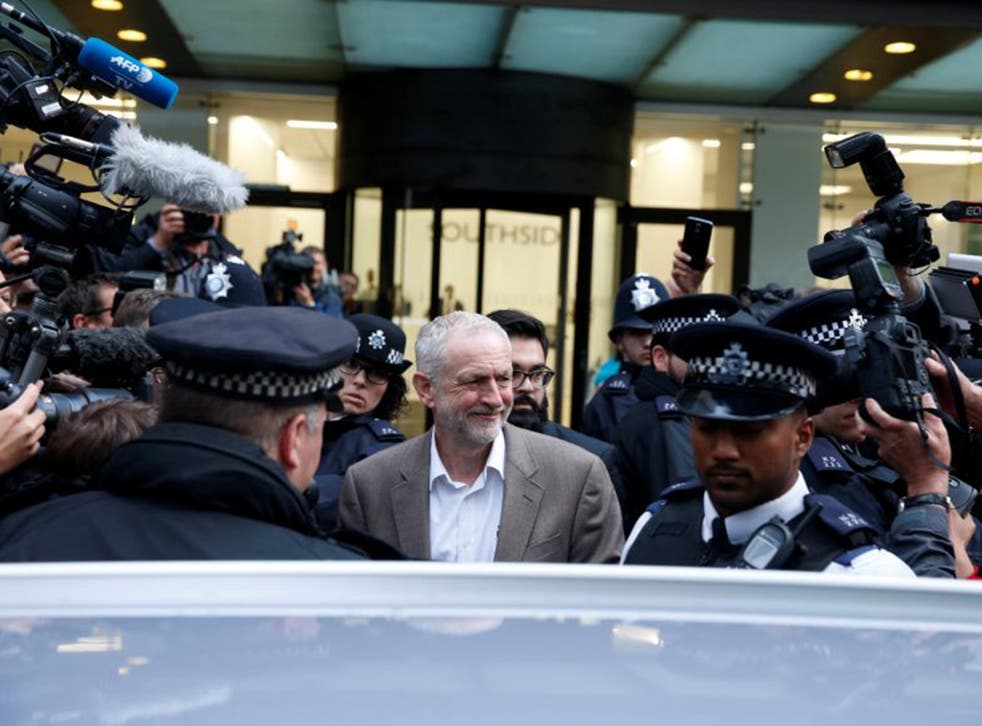 Jeremy Corbyn leaving a meeting of the National Executive Committee in central London last night