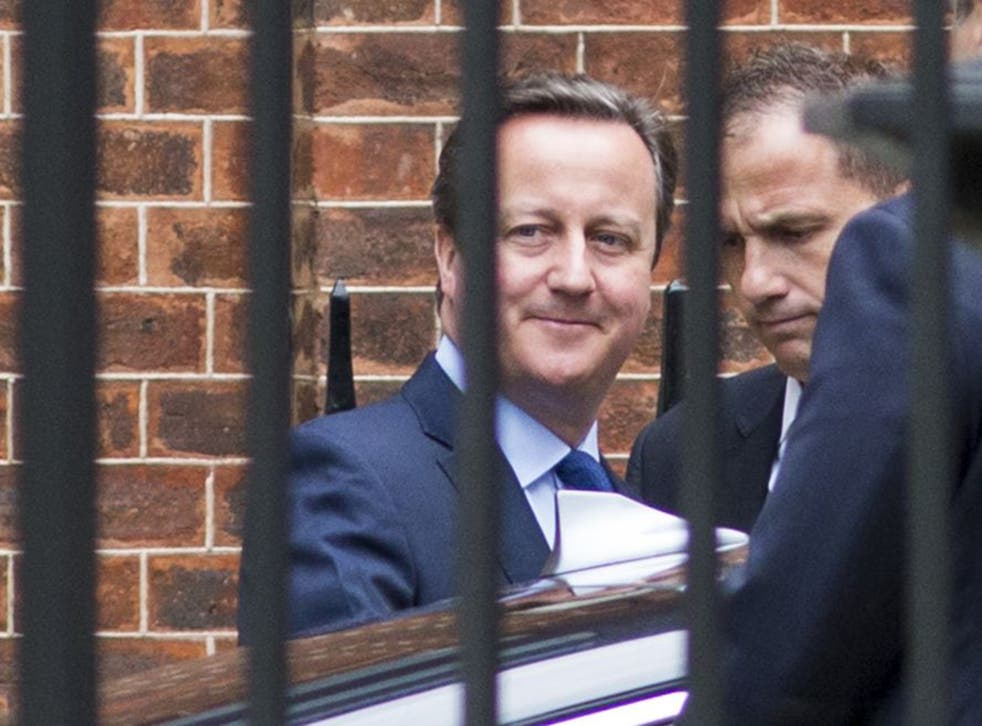 David Cameron on Downing Street yesterday