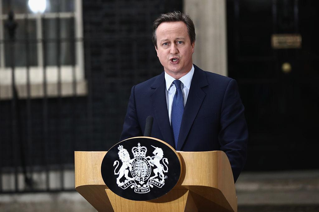 David Cameron speaks as he leaves Downing Street for the last time