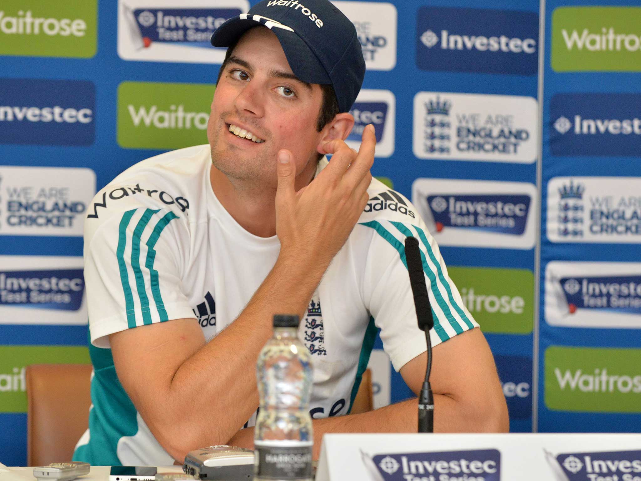 Alastair Cook speaks to the media ahead of the first Investec Test