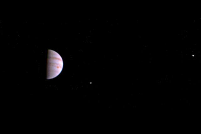 This colour view from NASA's Juno spacecraft is made from some of the first images taken by JunoCam after the spacecraft entered orbit around Jupiter on July 5th
