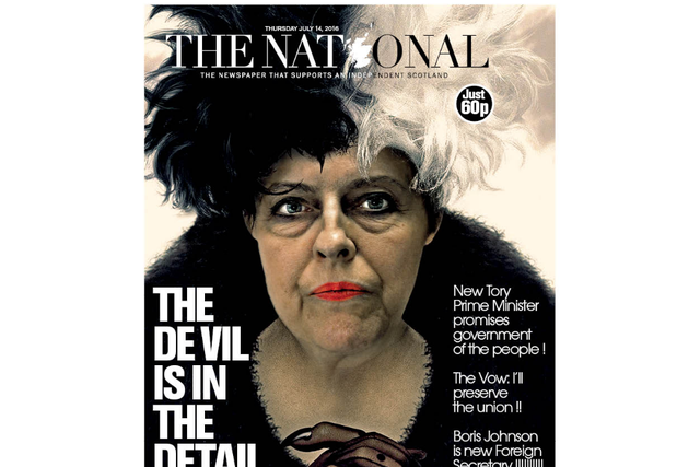 The 14 July 2016 front page of Scottish daily pro-independence newspaper The National