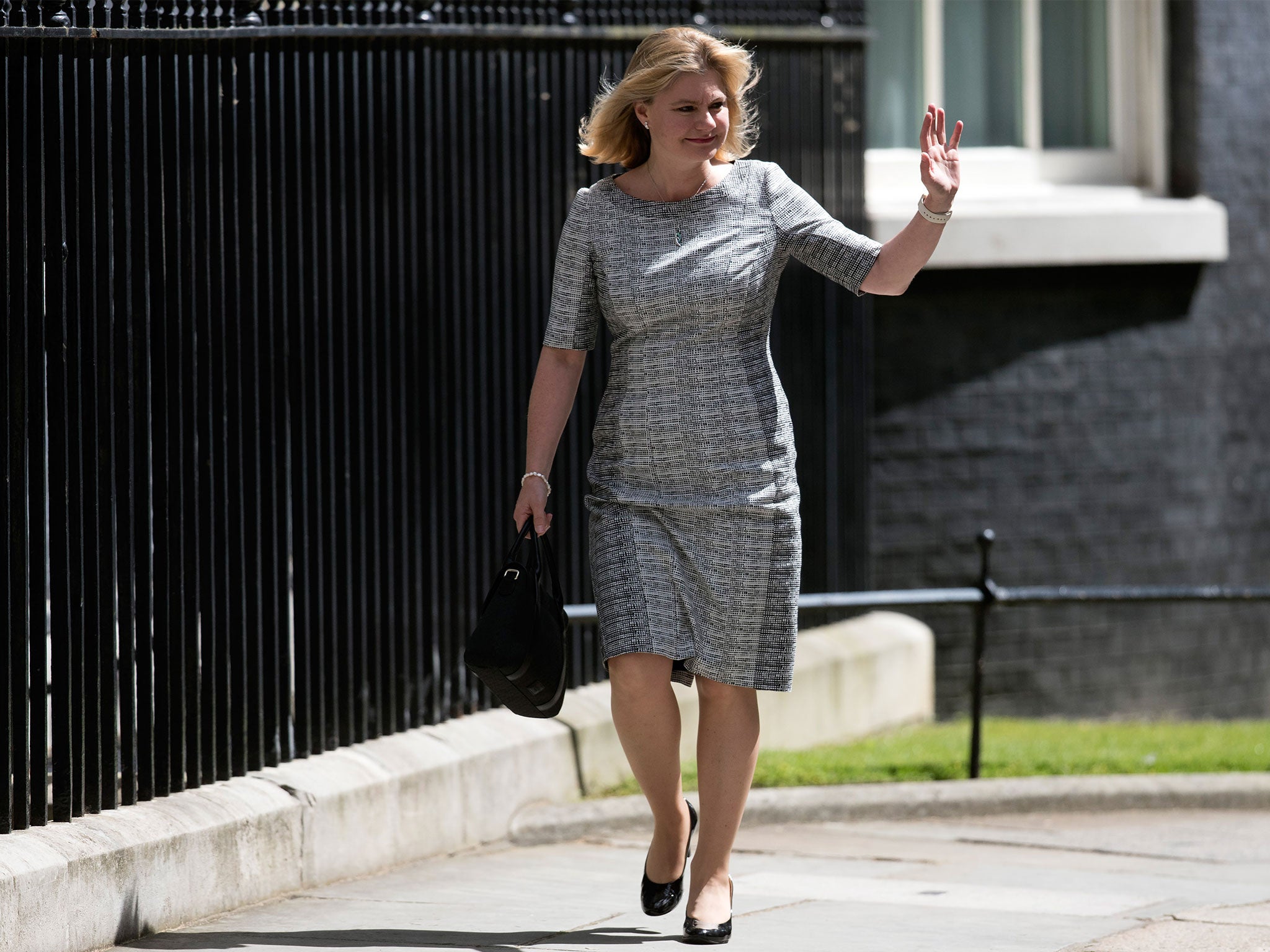 Justine Greening arrives to meet Prime Minister Theresa May to be appointed Secretary of State for Education at Downing Street